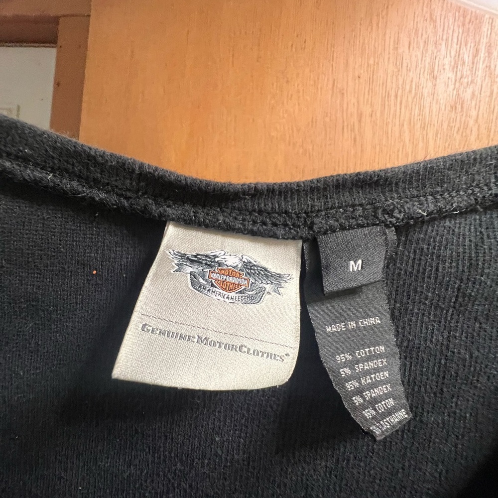 Dark Gray Hooded Long-Sleeve Top with Sparkles & t-shirt Harley Davidson medium - Picture 7 of 8